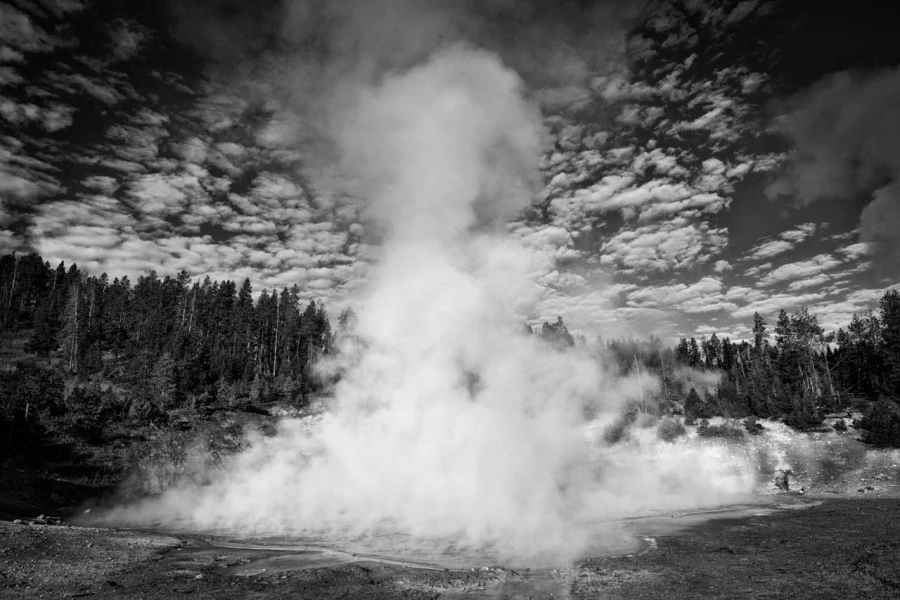 30 landscape yellowstone in black and white