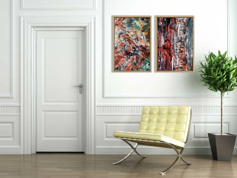 Example of a fine art print hanging on a wall and created by Ama