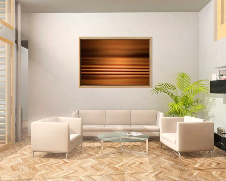 Example of a fine art print hanging on a wall and created by Ama