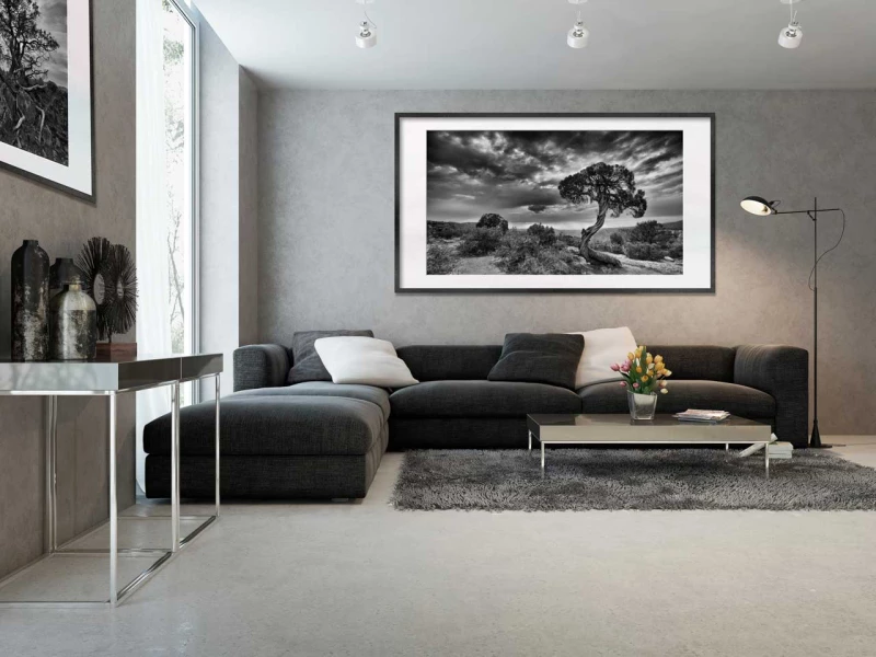 Example of a fine art print hanging on a wall and created by Ama