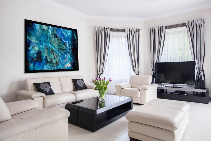 Example of a fine art print hanging on a wall and created by Ama