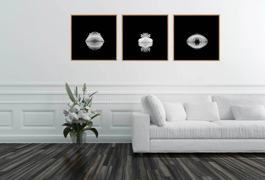 Example of a fine art print hanging on a wall and created by Ama