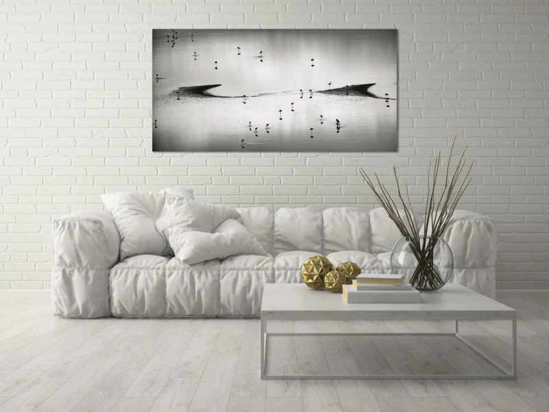 Example of a fine art print hanging on a wall and created by Ama