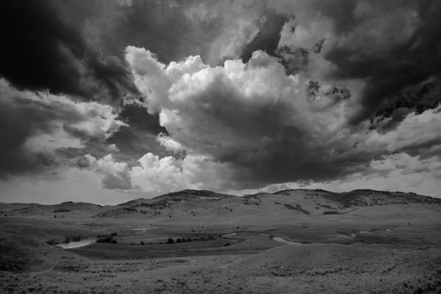07 paysage du yellowstone en noir et blanc