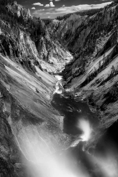 12 paysage du yellowstone en noir et blanc