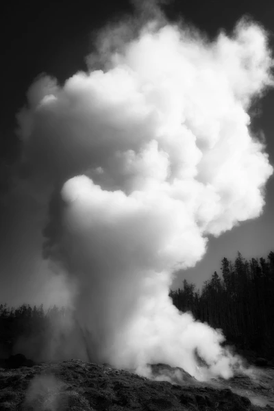 22 paysage du yellowstone en noir et blanc