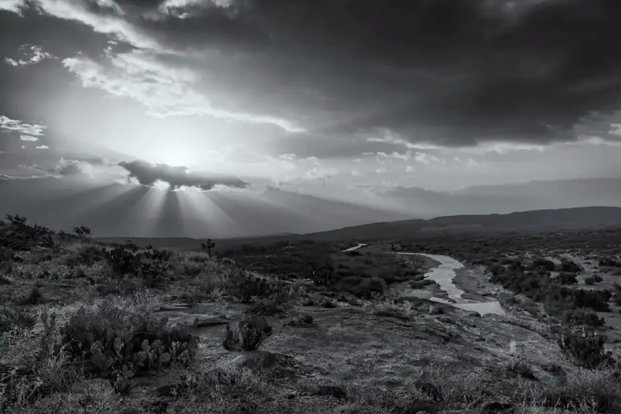 0157 paysage etats unis noir et blanc