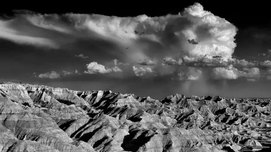 05 photo de paysage en noir et blanc