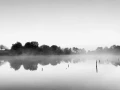 Landscape of Haute-Saintonge in Charente-Maritime in France in black and white