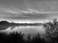 Landscape of Haute-Saintonge in Charente-Maritime in France in black and white