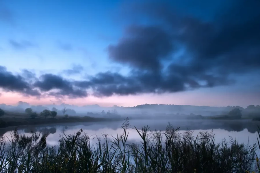 Landscape of Haute-Saintonge in Charente-Maritime, France, in color.