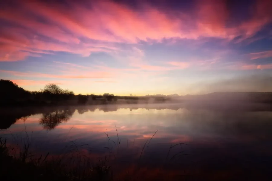 Landscape of Haute-Saintonge in Charente-Maritime, France, in color.