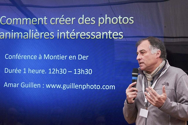 Wildlife photo conference at the international nature Show of Montier-en-Der in France.