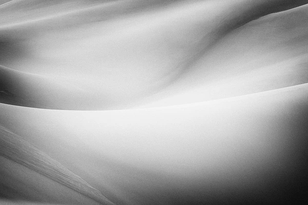 Dune de sable dans le parc national de Great Sand Dunes dans le Colorado aux Etats-Unis. Photographie d'art en noir et blanc par Amar Guillen, artiste photographe.