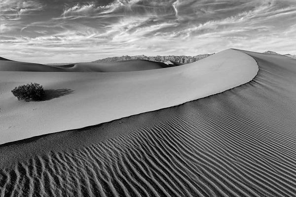 Dunes de sable dans la Vallée de la Mort en Californie aux Etats-Unis. Photographie par Amar Guillen, artiste photographe.