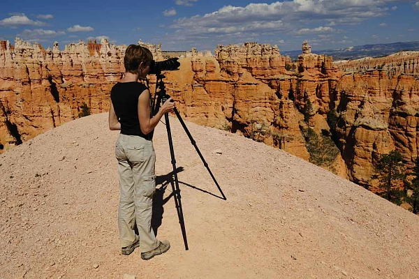 Dans les paysages féériques de Bryce Canyon. A la recherche du meilleur cadrage.