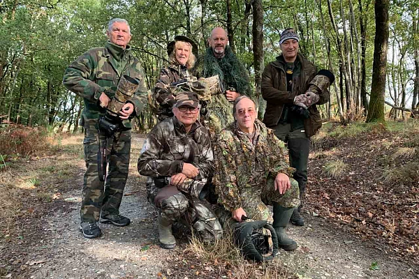 Les participants au stage de photo animalière brame du cerf du 25 septembre 2022 en Charente-Maritime.