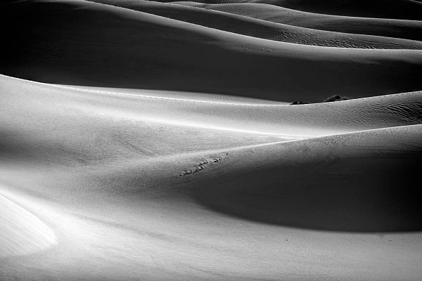 Cette photographie de dunes de sable dans la vallée de la Mort en Californie est un exemple de photographie rythmée.