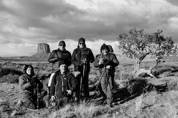 Les participants au voyage photo "Grand Cercle I" autour du Grand Canyon : Albrecht, Philippe D., Philippe C, Guy et Jean-Pierre.