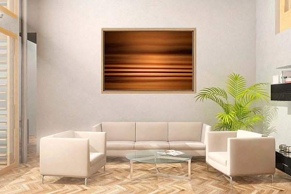 Une photo d'art abstraite accrochée dans uns salle d'attent d'un médecin.