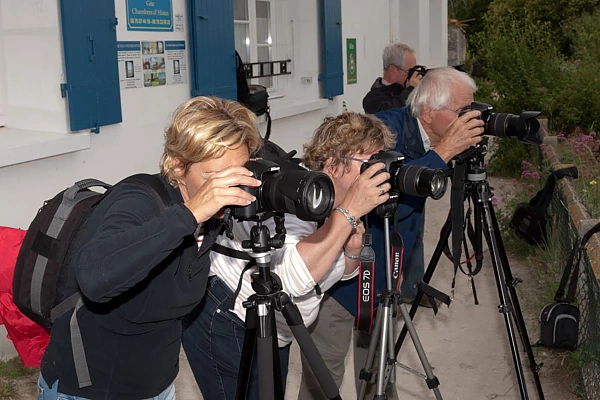 Un groupe de photographes pendant un stage de photo de paysages.