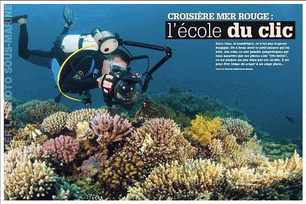 Article paru dans le magazine Plongée Magazine. Il relate le déroulement de nos stages photo sous-marine.