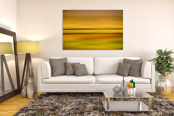 Abstract fine art prints displayed in a sitting room. It shows the quietness of the owner of the living space.